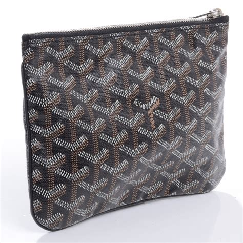 goyard pochette pm|GOYARD Goyardine Senat Pochette PM Black .